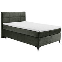BOXSPRINGBETT 140/200 cm  in Dunkelgrün  - Dunkelgrün/Schwarz, Design, Holzwerkstoff/Kunststoff (140/200cm) - Xora