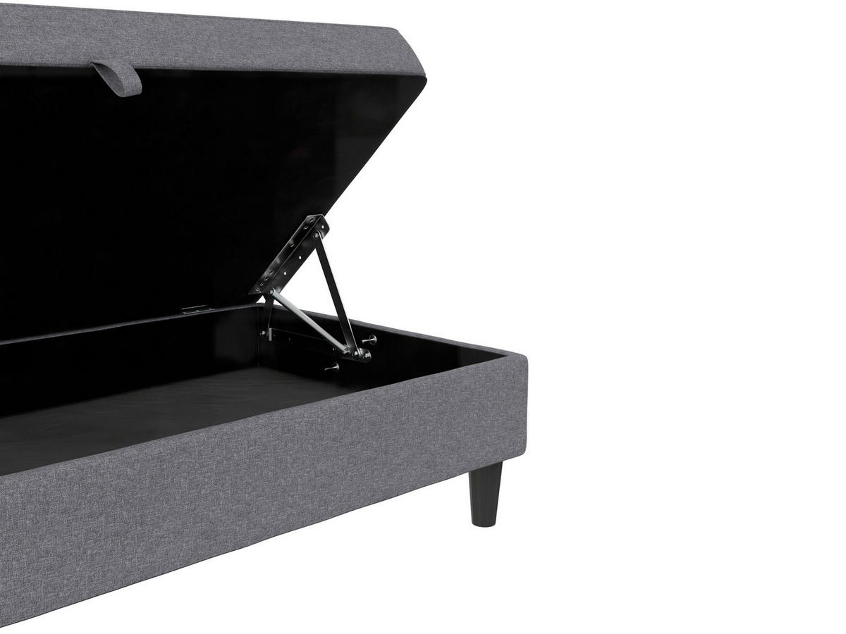 HOCKER in Textil Grau  - Schwarz/Grau, Basics, Kunststoff/Textil (130/43/69cm) - Livetastic