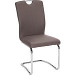 SCHWINGSTUHL  in Stahl Lederlook  - Taupe/Chromfarben, Design, Textil/Metall (58,5/99,5/46cm) - Hom`in