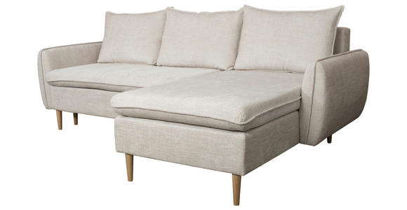 ECKSOFA Perlmutt Chenille  - Buchefarben/Perlmutt, KONVENTIONELL, Holz/Textil (244/163cm) - Carryhome