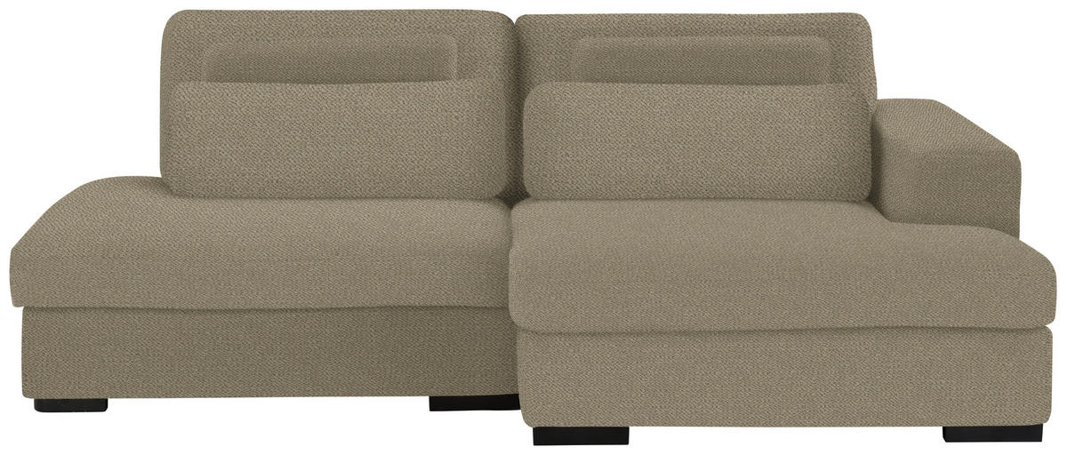 ECKSOFA in Chenille Taupe  - Taupe/Schwarz, Design, Kunststoff/Textil (223/158cm) - Lomoco