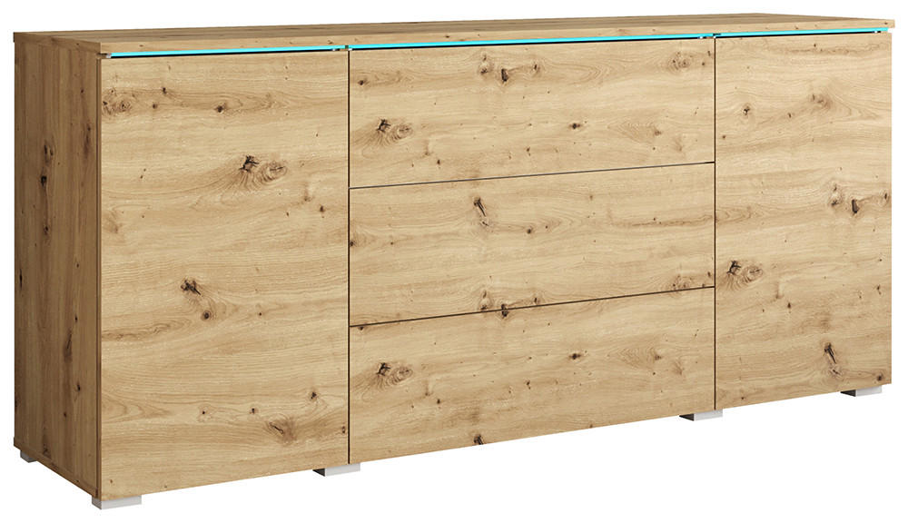 SIDEBOARD Vera  in 150/67,9/39,5 cm  - Eiche Artisan/Grau, Basics, Holzwerkstoff/Kunststoff (150/67,9/39,5cm) - P & B