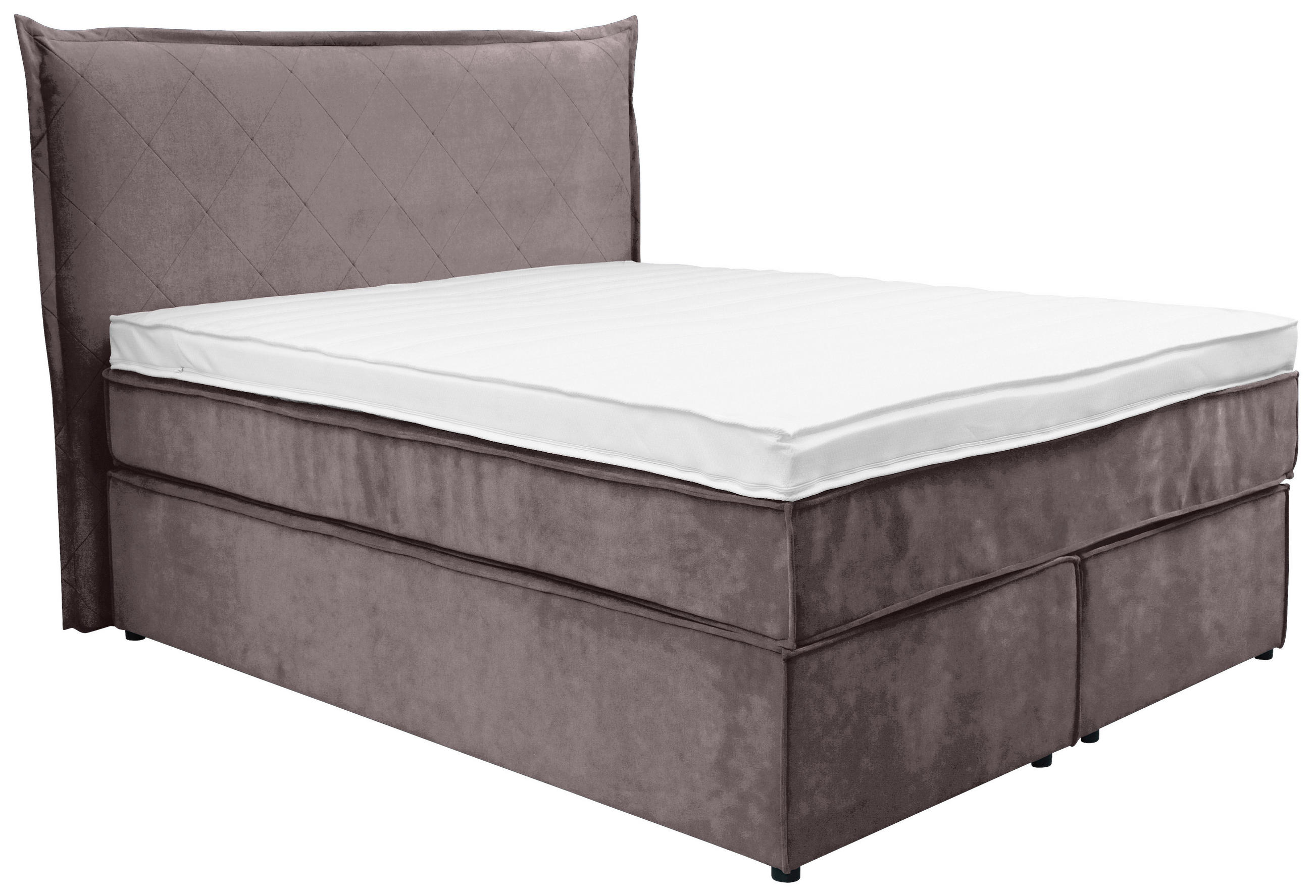 BOXSPRINGBETT 140/200 cm,  in Grau, Matratze, Topper, H3 = fest  - Schwarz/Grau, KONVENTIONELL, Kunststoff/Textil (140/200cm) - Boxxx