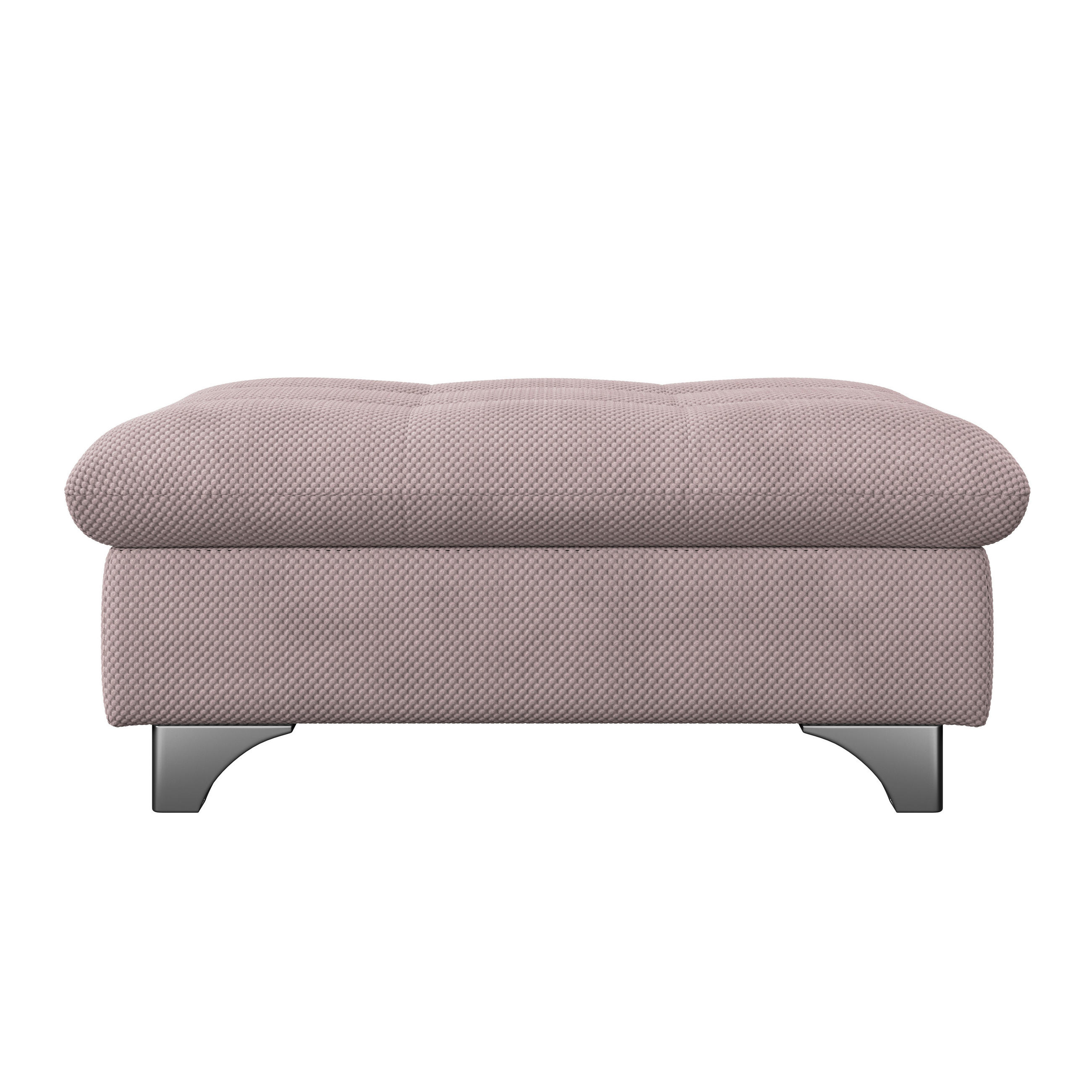 HOCKER Chenille Rosa  - Chromfarben/Rosa, KONVENTIONELL, Textil/Metall (108/46/108cm) - Livetastic
