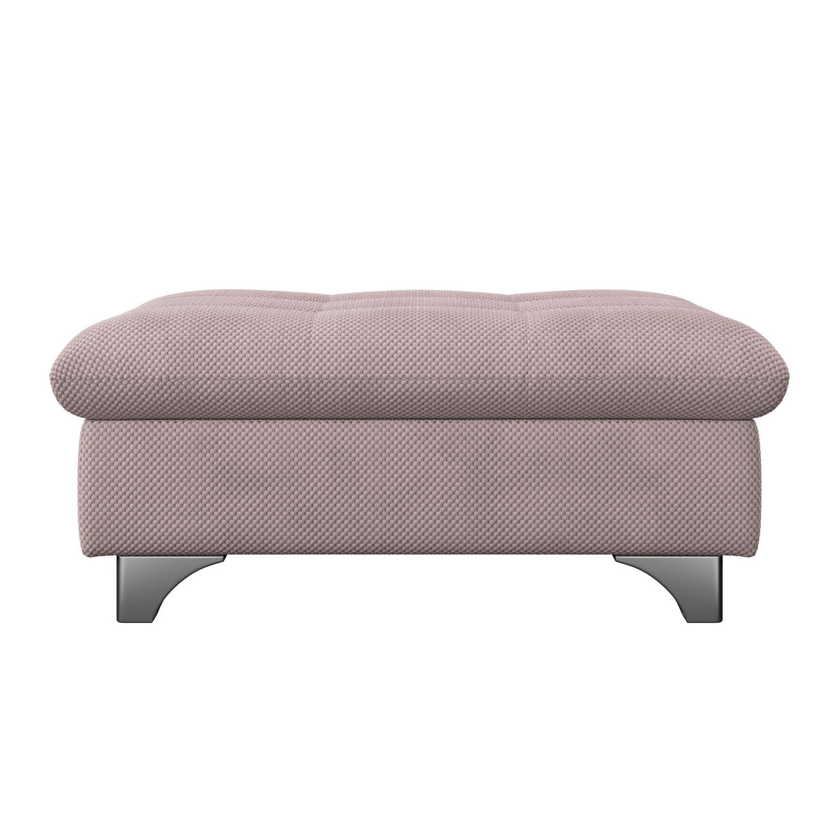 HOCKER Chenille Rosa  - Chromfarben/Rosa, KONVENTIONELL, Textil/Metall (108/46/108cm) - Livetastic