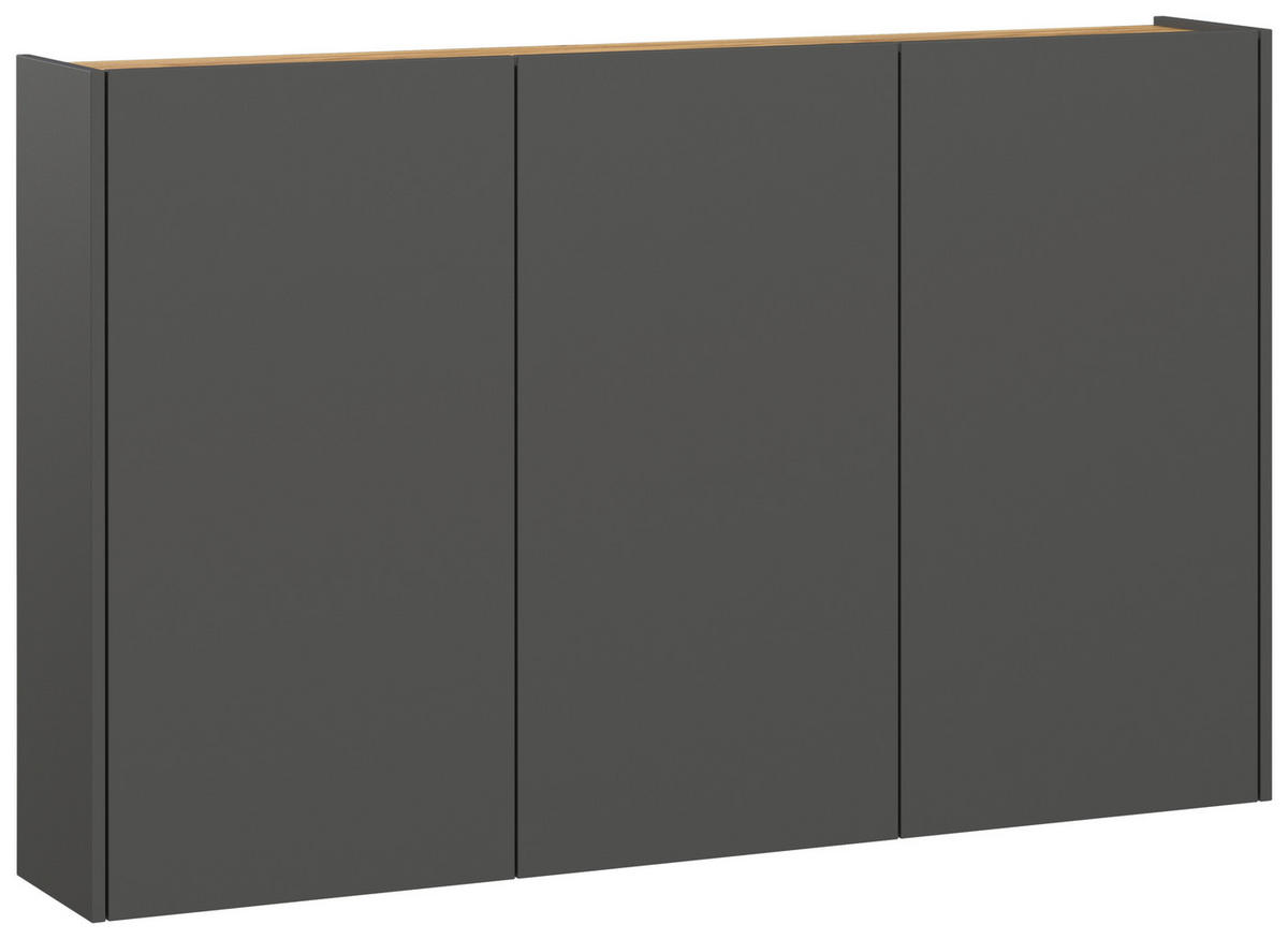 SCHUHSCHRANK GW-Libbiano 138/87/25 cm  - Eichefarben/Graphitfarben, Design, Holzwerkstoff (138/87/25cm)