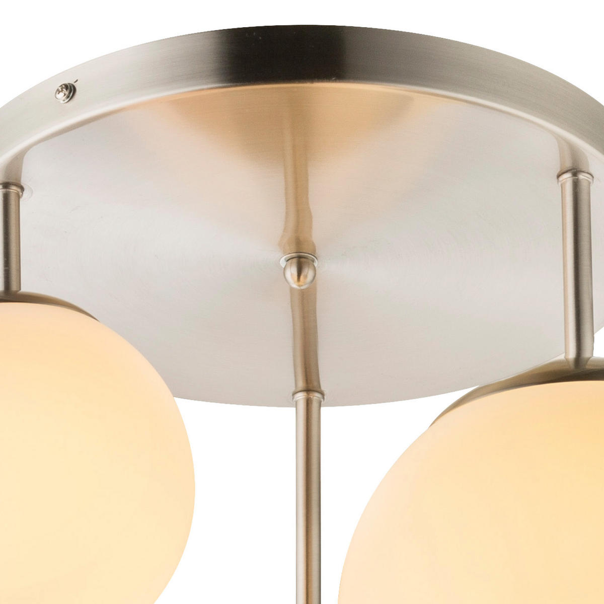 DECKENLEUCHTE  47/44 cm    - Weiss/Nickelfarben, Basics, Glas/Metall (47/44cm) - Globo