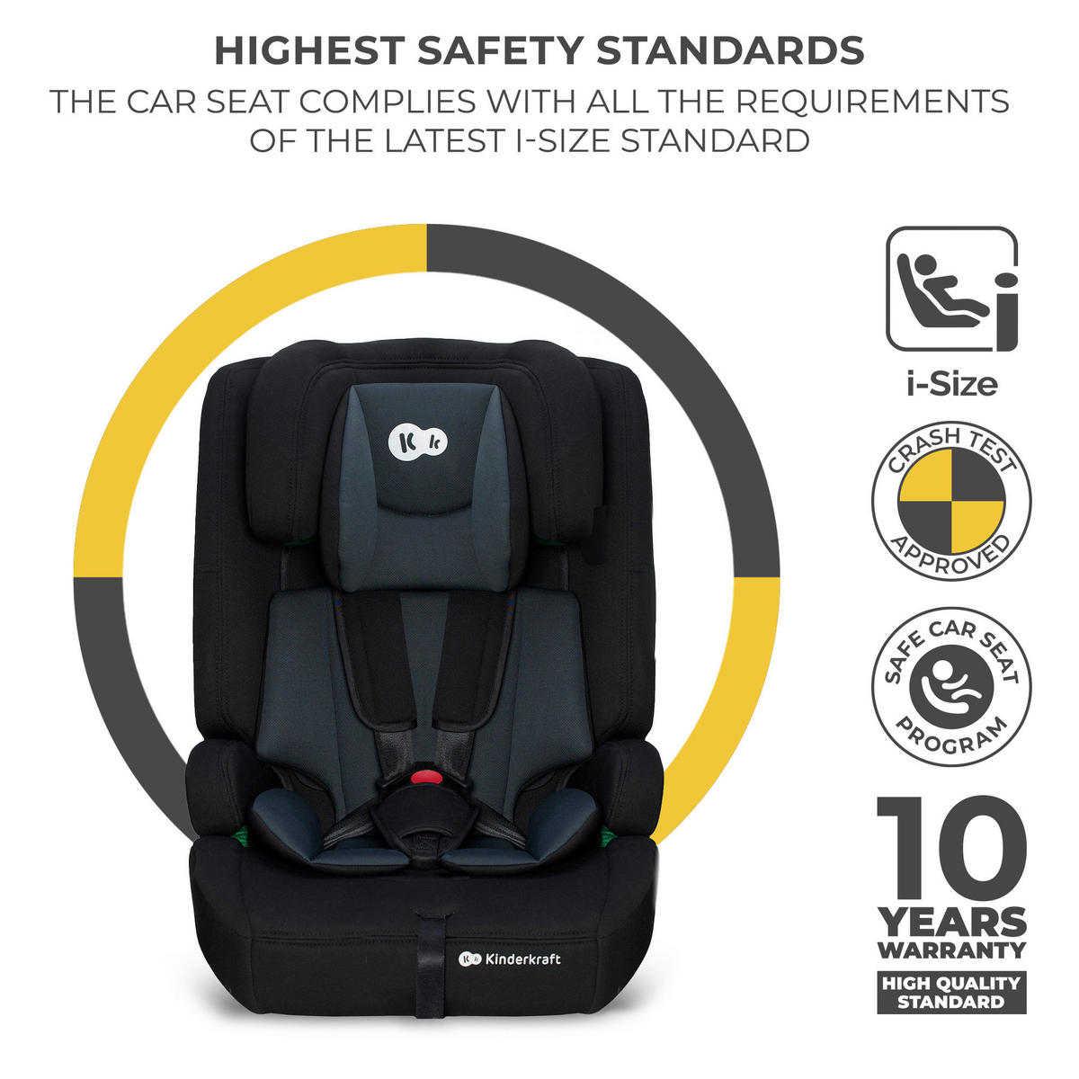 KINDERAUTOSITZ Safety Fix 2 i-Size  - Dunkelgrau/Schwarz, Basics, Kunststoff (44/82.5/49cm) - kinderkraft