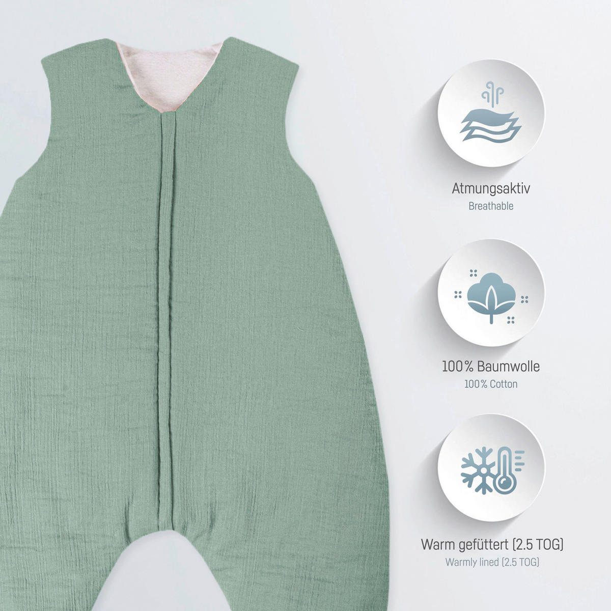 STRAMPELSACK    80   - Grün, Basics, Textil (80null) - Zöllner