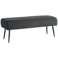 HOCKERBANK 110/41/43 cm Samt Dunkelgrau  - Dunkelgrau/Schwarz, Design, Textil/Metall (110/41/43cm) - MID.YOU