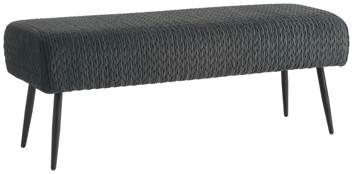 HOCKERBANK 110/41/43 cm Samt Dunkelgrau  - Dunkelgrau/Schwarz, Design, Textil/Metall (110/41/43cm) - MID.YOU