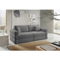 SCHLAFSOFA TERAZZO  mit Webstoff Dunkelgrau  - Dunkelgrau/Schwarz, Design, Kunststoff/Textil (254/93/167cm) - Livetastic
