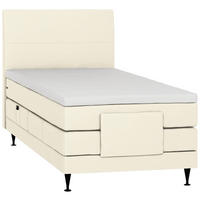 BOXSPRINGBETT 100/200 cm  in Creme  - Creme/Schwarz, KONVENTIONELL, Holzwerkstoff/Textil (100/200cm) - Welnova