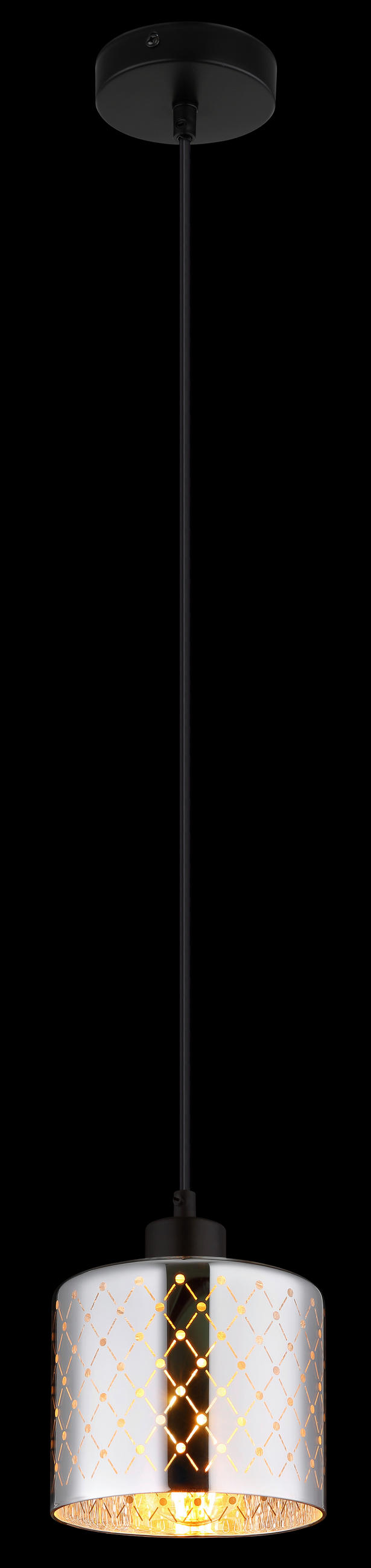 HÄNGELEUCHTE 15/120 cm  - Klar/Chromfarben, Basics, Glas/Kunststoff (15/120cm) - Globo