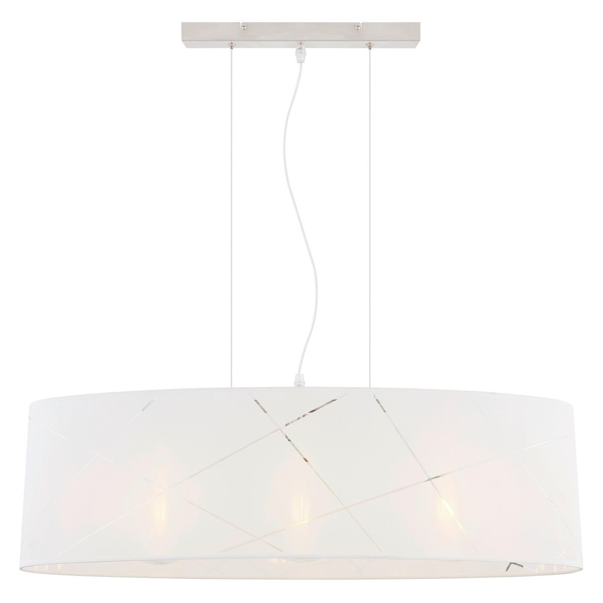 HÄNGELEUCHTE 77/23/140 cm  - Klar/Weiß, Design, Kunststoff/Textil (77/23/140cm) - Globo