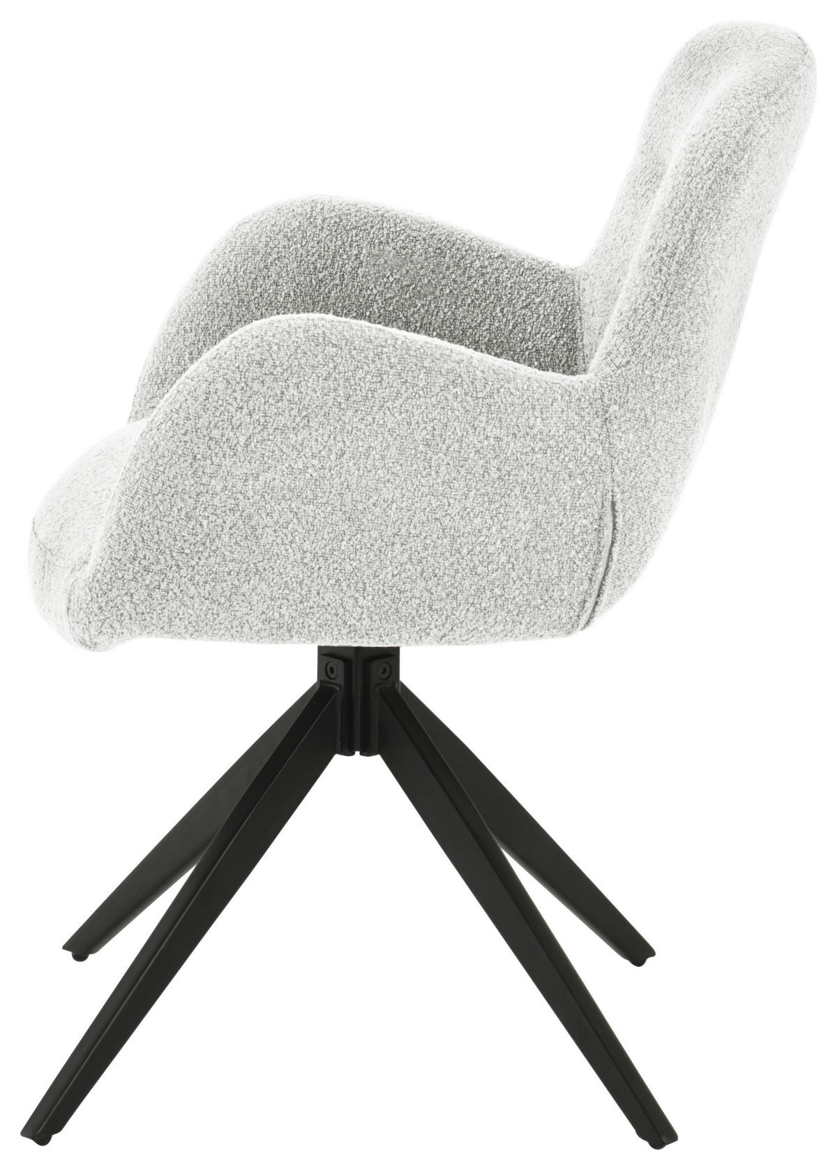ARMLEHNSTUHL  in Eisen Bouclé  - Schwarz/Grau, LIFESTYLE, Holz/Textil (63/83/61cm) - MID.YOU