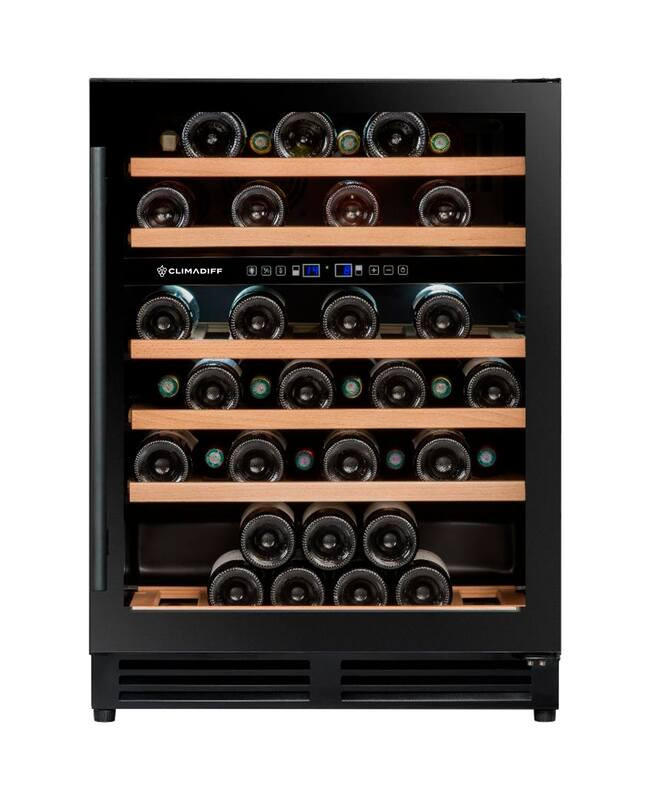WEINKÜHLSCHRANK CBU50D2B  - Basics, Glas/Holz (59,5/82,0/57,5cm)
