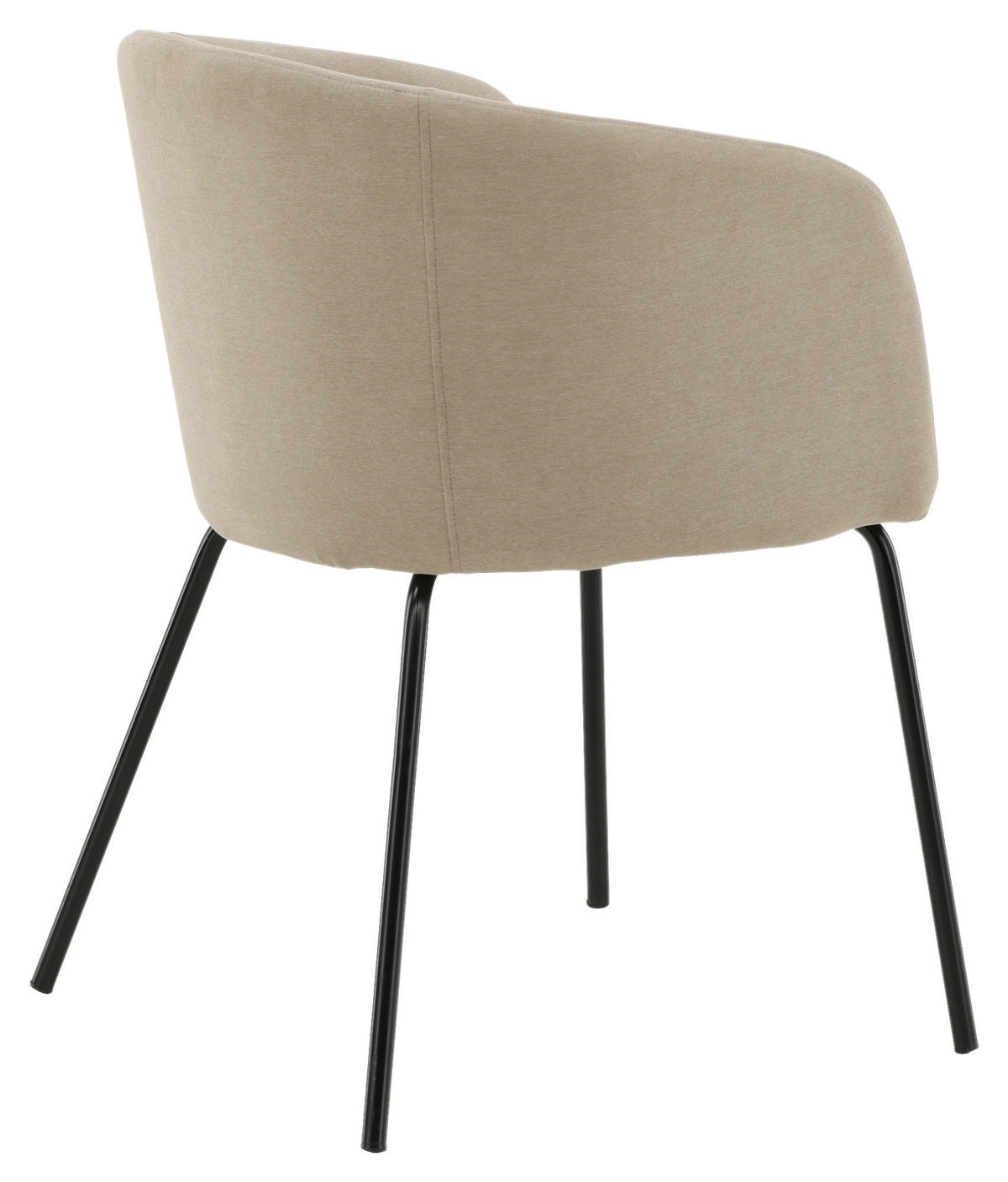 STUHL Samt Schwarz, Beige  - Beige/Schwarz, Design, Holz/Kunststoff (55/78/55cm) - Livetastic