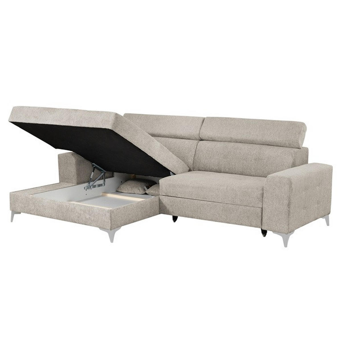 Colțar Extensibil, textil, bej - bej, Design, textil (175/95/270cm) - Carryhome