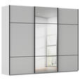 SCHWEBETÜRENSCHRANK 301/223/68 cm 3-türig Grau  - Schwarz/Grau, KONVENTIONELL, Glas/Holzwerkstoff (301/223/68cm) - Novel