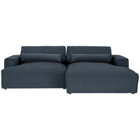 ECKSOFA Felicia in Struktur Dunkelblau  267/187 cm  - Schwarz/Dunkelblau, Design, Kunststoff/Textil (267/187cm) - Stylife