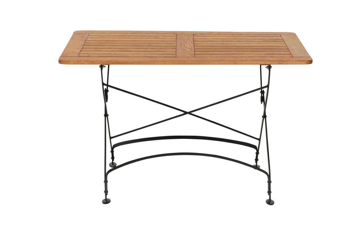 GARTENKLAPPTISCH 120/80/78 cm Holz, Metall rechteckig  - Robinienfarben/Schwarz, KONVENTIONELL, Holz/Metall (120/80/78cm) - Siena Garden