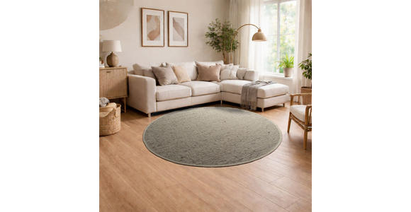 HANDWEBTEPPICH 170 cm Parma Greige rund  - Greige, KONVENTIONELL, Textil (170cm) - Linea Natura