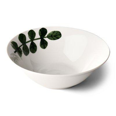 DJUP TALLRIK 15 cm  - vit/grön, Basics, keramik (15cm)