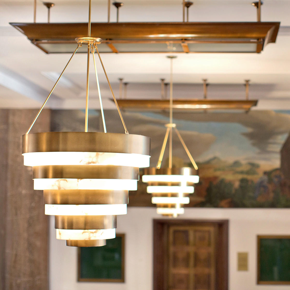 SVJETILJKA VISEĆA  69.2/134.7  cm      Elstead Echelon  - boje mjeda, Design, kamen/metal (69.2/134.7 cm) - Elstead Lighting