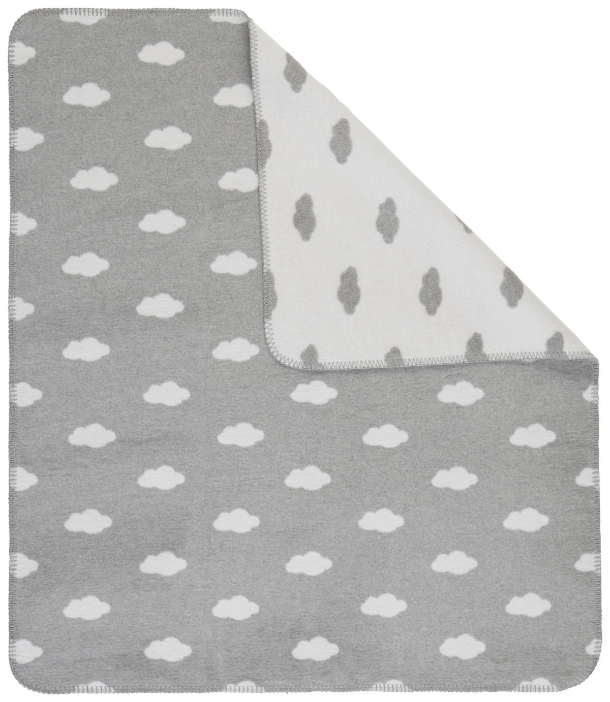 SCHMUSEDECKE Wolken  75/100 cm  - Hellgrau/Weiß, Trend, Textil (75/100cm) - Patinio