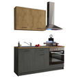 KÜCHENLEERBLOCK 160 cm   in Anthrazit, Eichefarben  - Eichefarben/Anthrazit, KONVENTIONELL, Holzwerkstoff/Kunststoff (160cm) - Xora