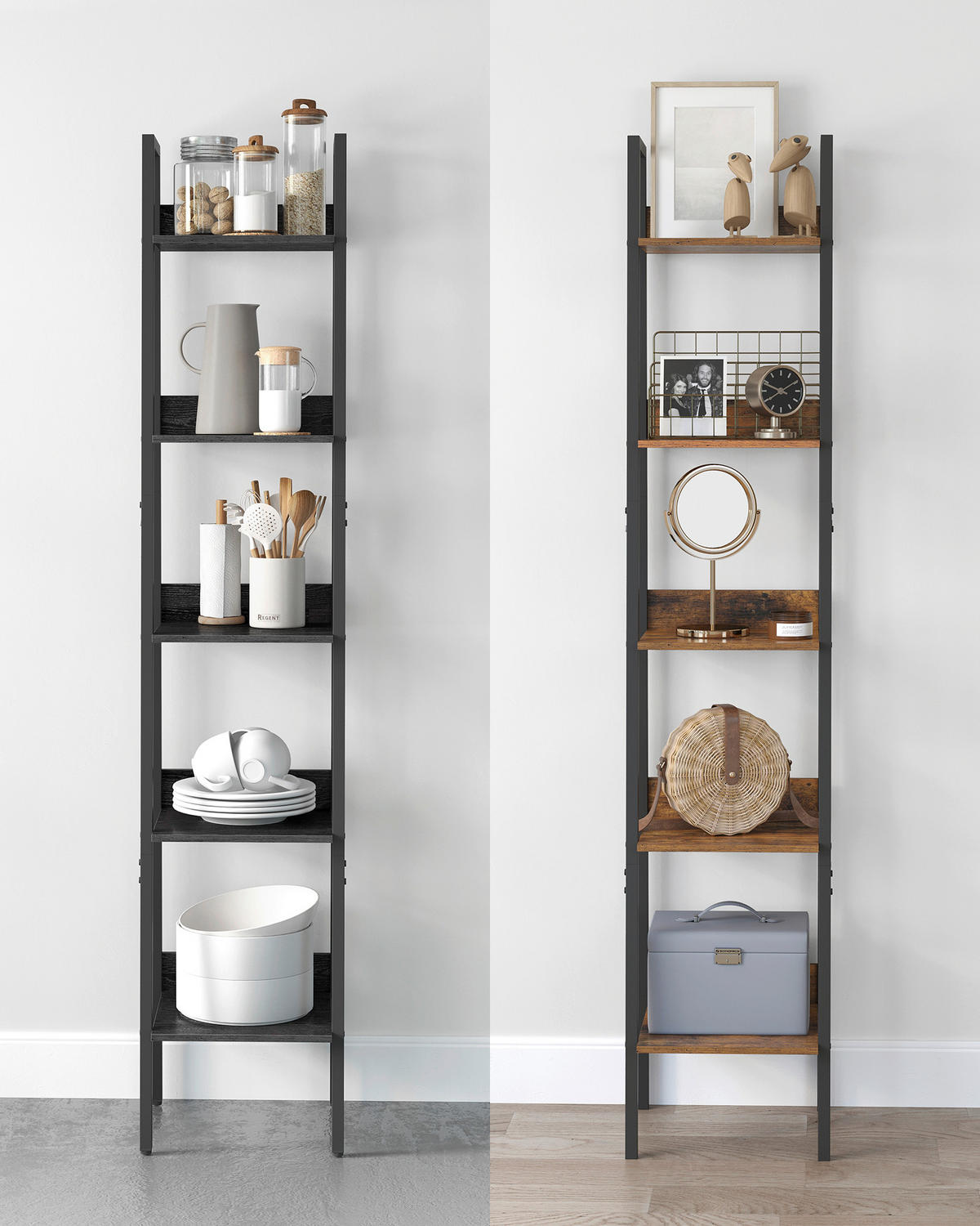 BÜCHERWAND Schwarz  - Schwarz, Basics, Holzwerkstoff/Metall (33,8/170/30cm) - Boxxx