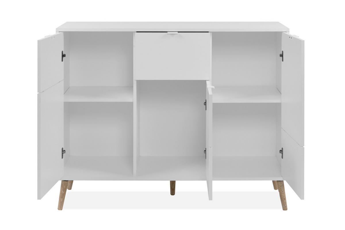 KOMMODE Geneva  in 115/91/40 cm  - Eichefarben/Weiß, Design, Holzwerkstoff/Kunststoff (115/91/40cm) - MID.YOU