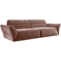 BIGSOFA Chenille Rosa  - Schwarz/Rosa, KONVENTIONELL, Kunststoff/Textil (300/91/116cm) - Cantus