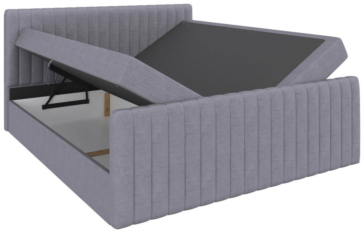 BOXBETT 180/200 cm  Grau  - Schwarz/Grau, Konventionell, Holz/Textil (180/200cm) - Carryhome