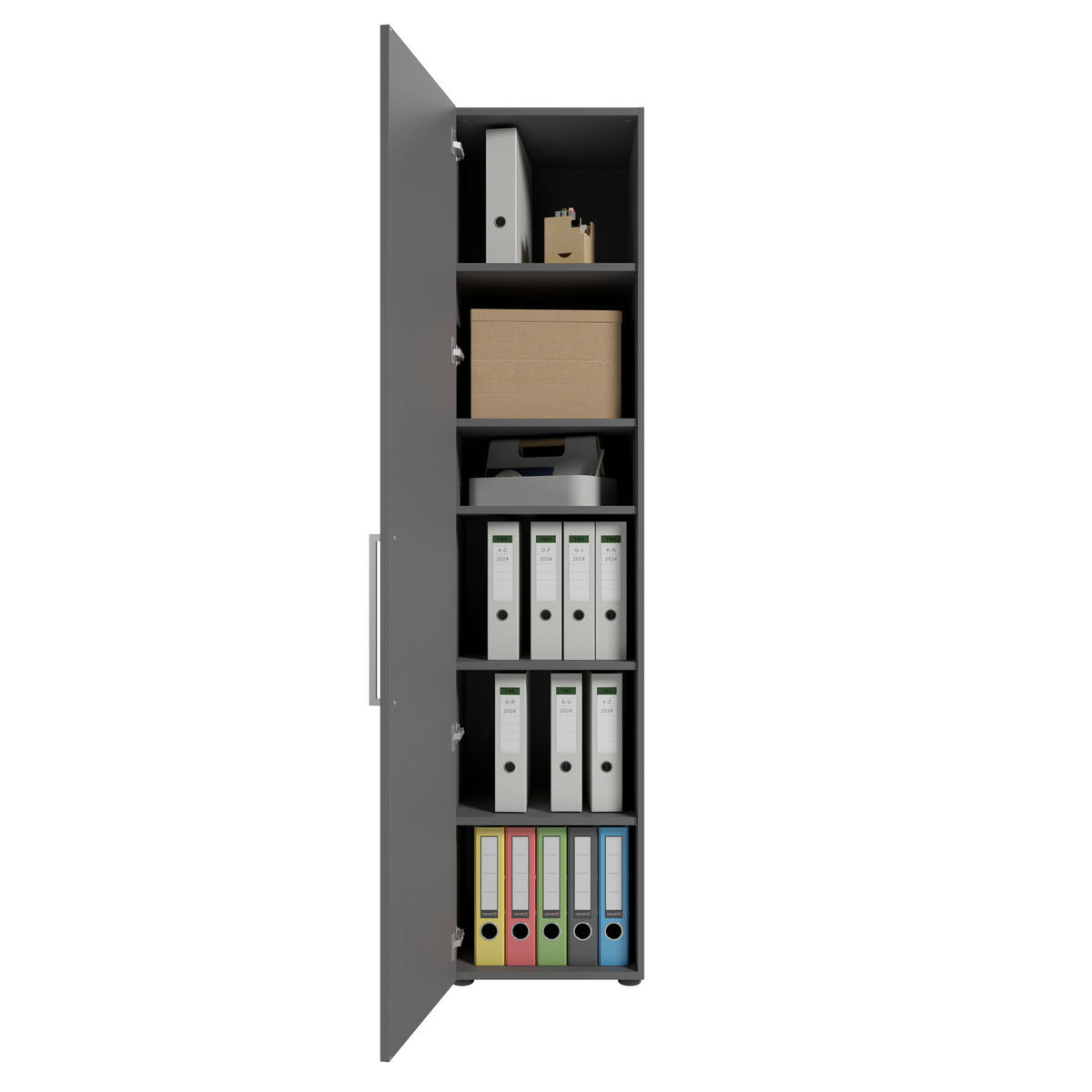 AKTENSCHRANK Grau  - Grau, MODERN, Holzwerkstoff (44,9/201/42,9cm) - Novel