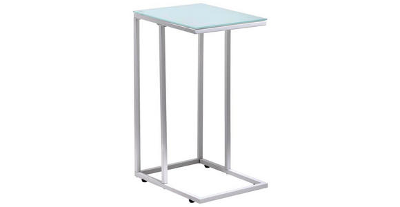 BEISTELLTISCH 40/30/60 cm Weiß rechteckig - Weiß, Design, Glas/Metall (40/30/60cm) - Carryhome