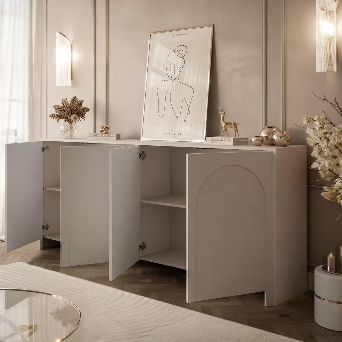 SIDEBOARD Arco 203,5/83/35 cm  - Kaschmir, Design, Holzwerkstoff (203,5/83/35cm) - Boxxx