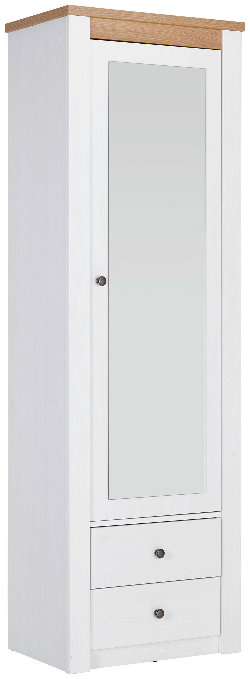 SKŘÍŇ NA ODĚV, barvy dubu, barvy modřínu, bílá, 62,2/196,5/42,5 cm - bílá/černá, Basics, kov/kompozitní dřevo (62,2/196,5/42,5cm) - Landscape