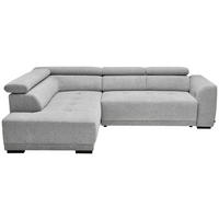 ECKSOFA Ottomane links, Eckteil  Hellgrau Struktur  - Hellgrau/Schwarz, Design, Kunststoff/Textil (205/284cm) - Xora