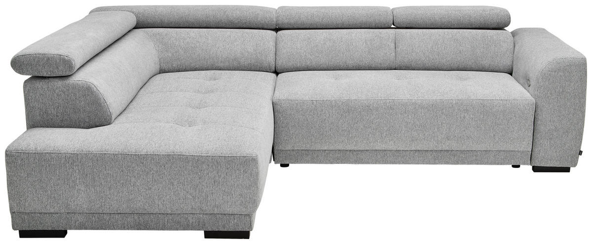 ECKSOFA Ottomane links, Eckteil  Hellgrau Struktur  - Hellgrau/Schwarz, Design, Kunststoff/Textil (205/284cm) - Xora