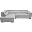 ECKSOFA  in Struktur Hellgrau  205/284 cm  - Hellgrau/Schwarz, Design, Kunststoff/Textil (205/284cm) - Xora