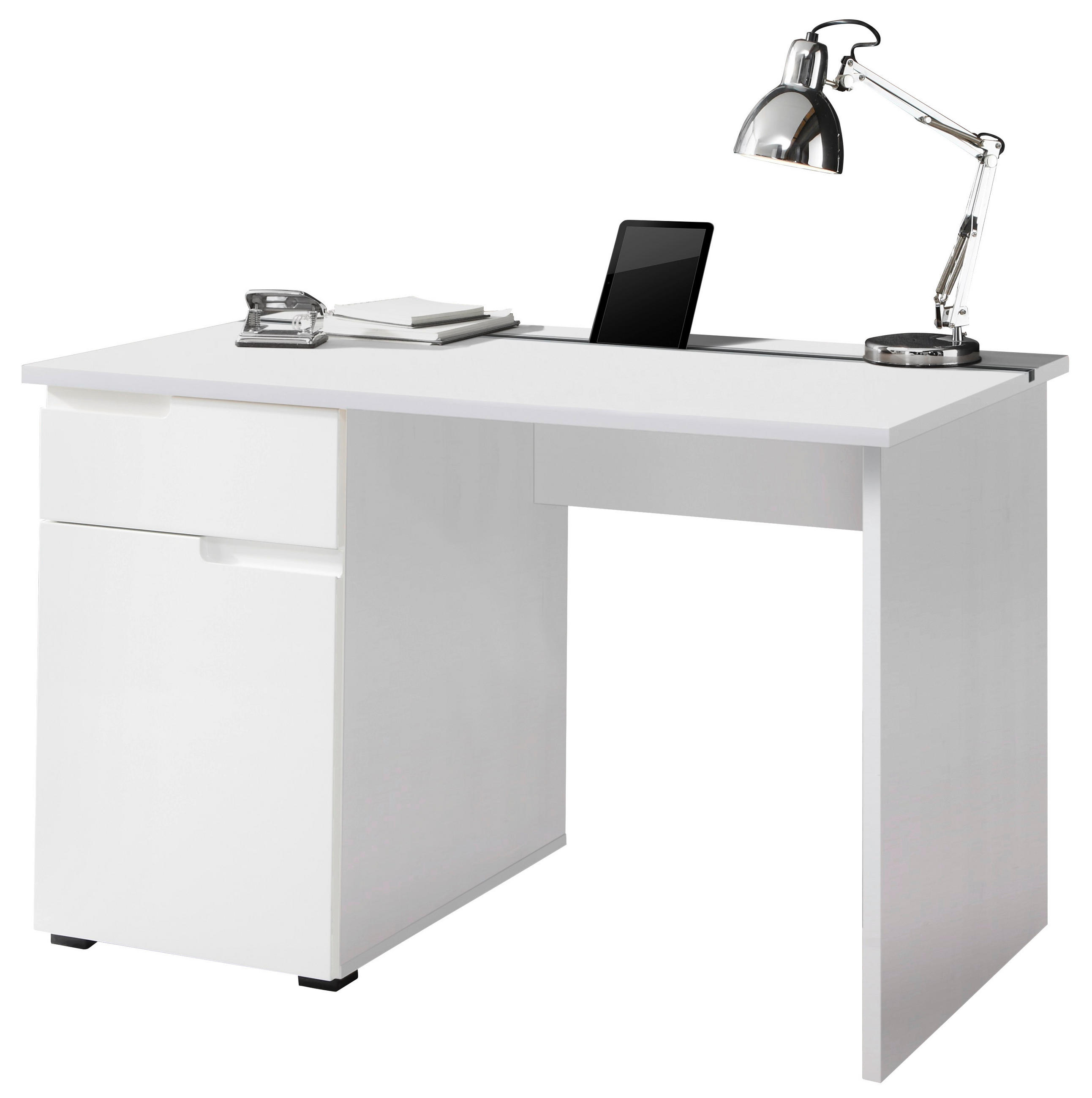 Birou, material pe bază de lemn - alb, Design, material pe bază de lemn (120/76/67cm) - Xora