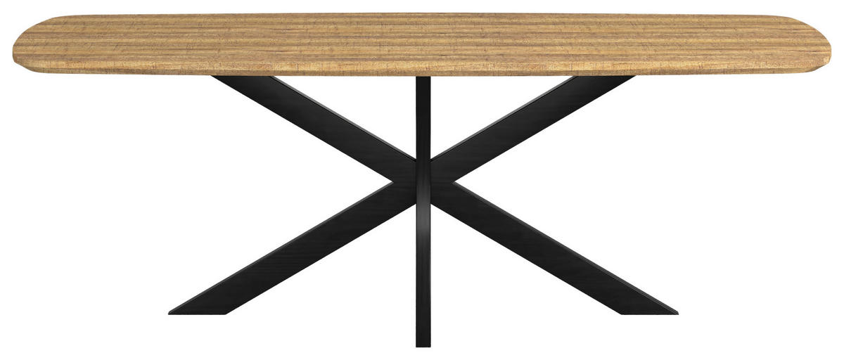 ESSTISCH Holz, Metall  - Beigebraun/Schwarz, Konventionell, Holz/Metall (220/77/100cm) - MID.YOU