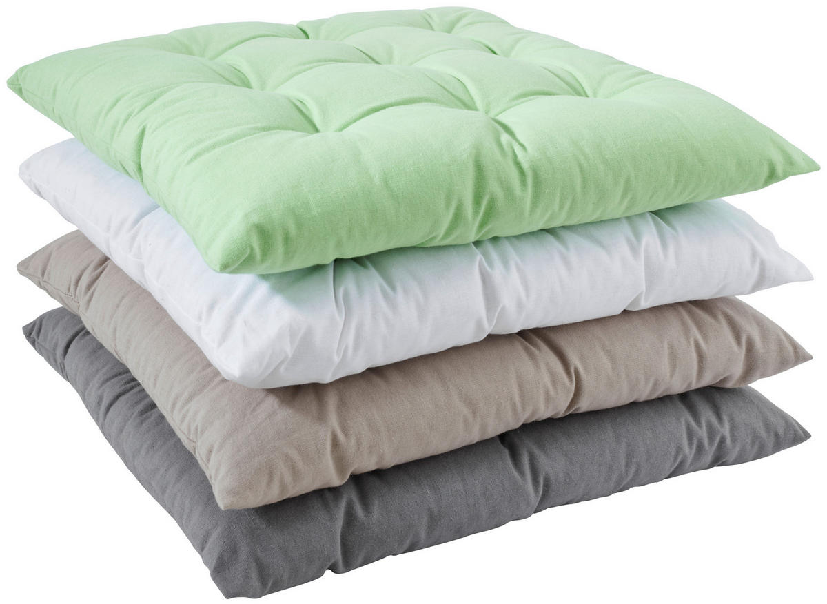 JASTUK ZA SEDENJE bela 40/40 cm  - bela, Osnovno, tekstil (40/40cm) - Boxxx