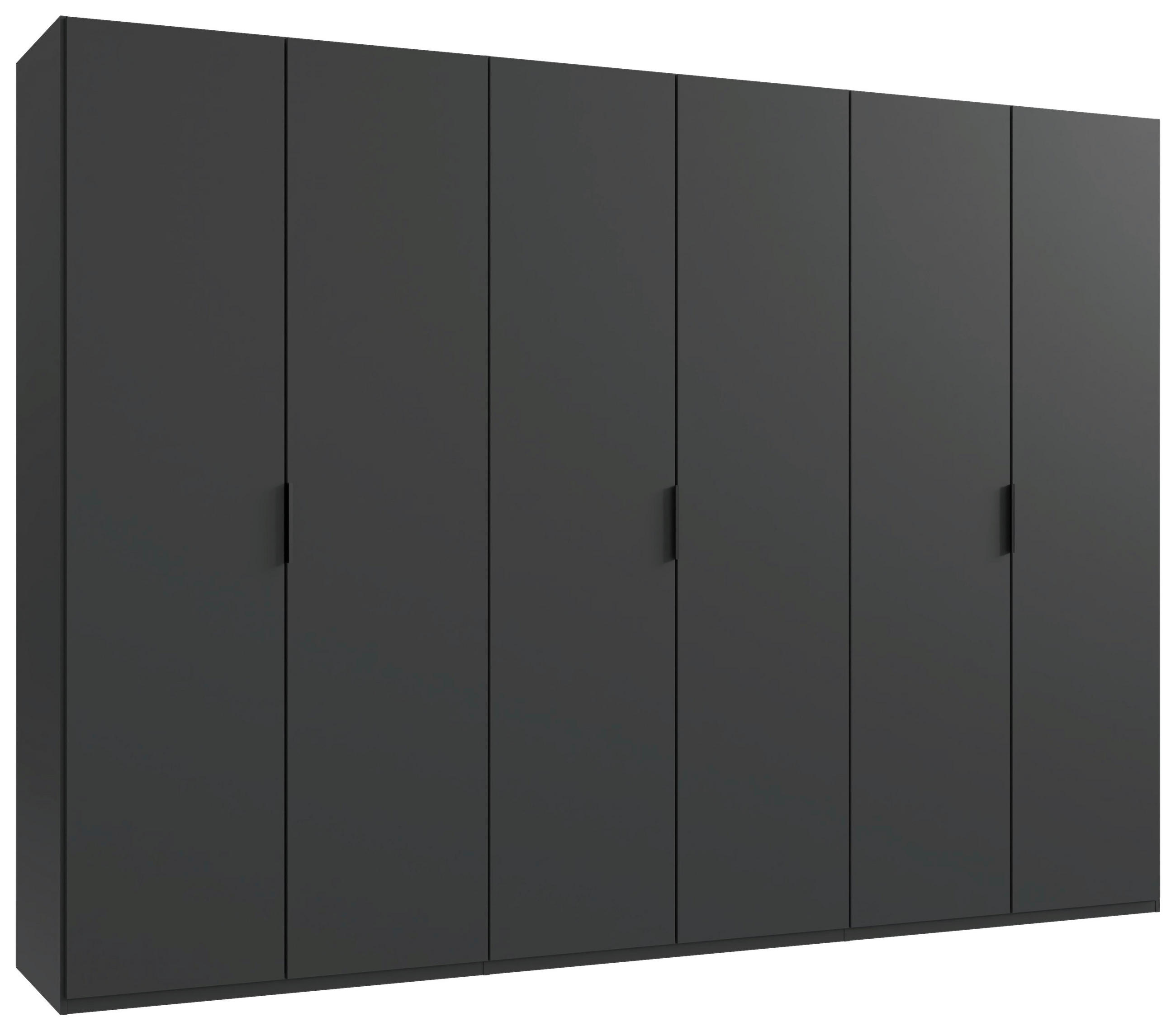 FALTTÜRENSCHRANK 300/216/58 cm 6-türig Graphitfarben  - Schwarz/Graphitfarben, Design, Holzwerkstoff (300/216/58cm) - Boxxx