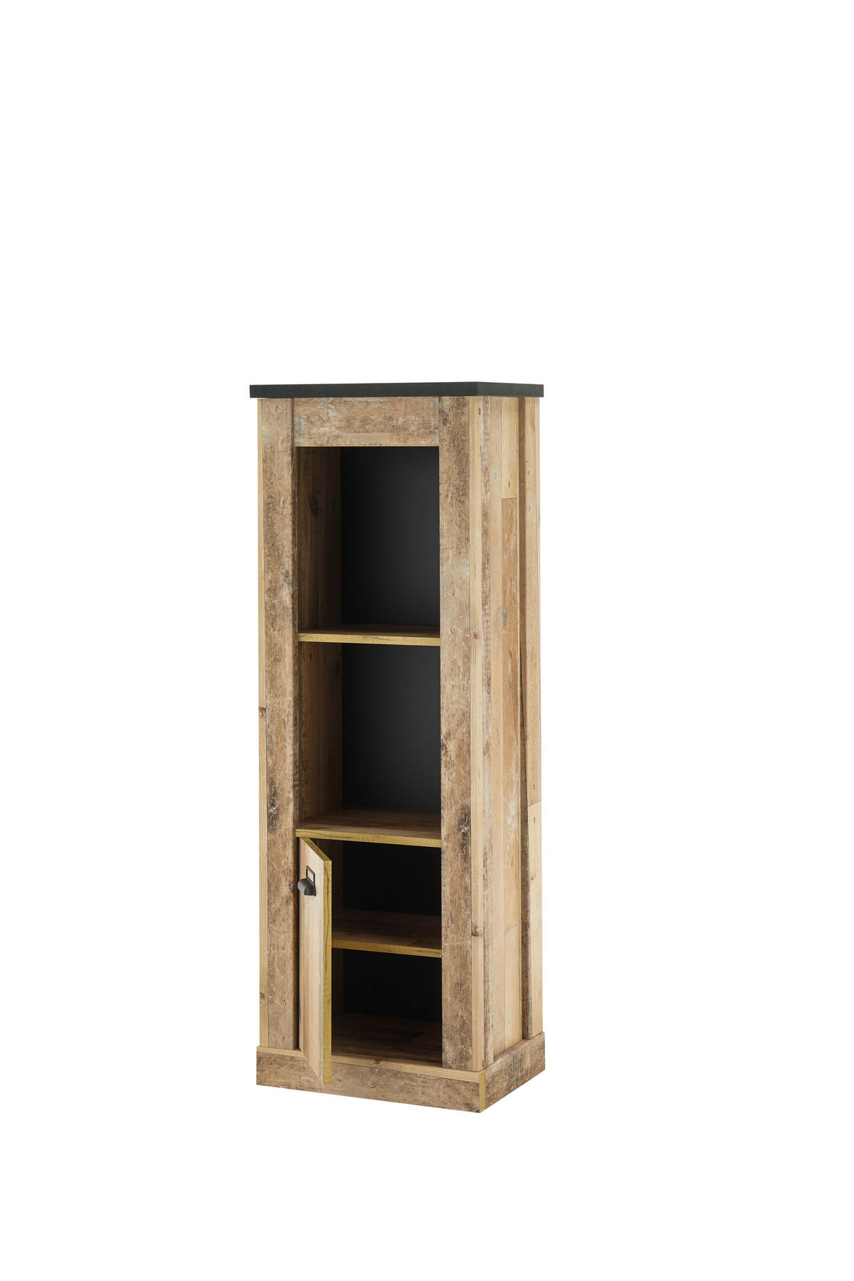 MIDISCHRANK 51/146/38 cm  - Schwarz/Braun, Trend, Holzwerkstoff/Metall (51/146/38cm) - MID.YOU