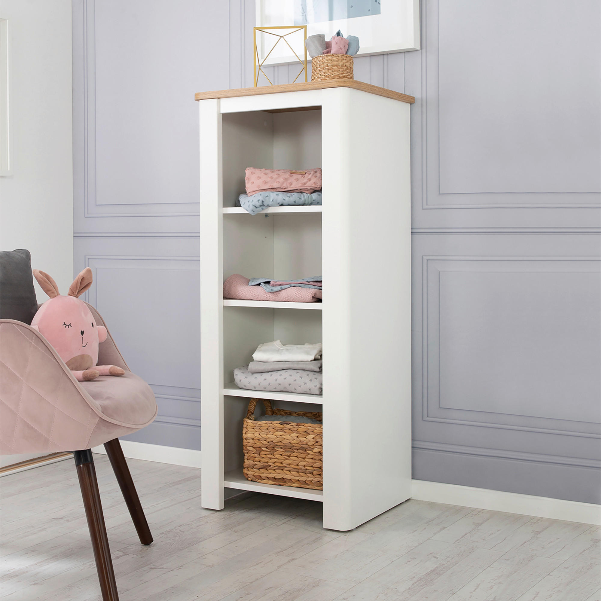 BABYREGAL Ava Weiß, Eiche Artisan  - Eiche Artisan/Weiß, Basics, Holzwerkstoff (49/116/43,5cm) - Roba