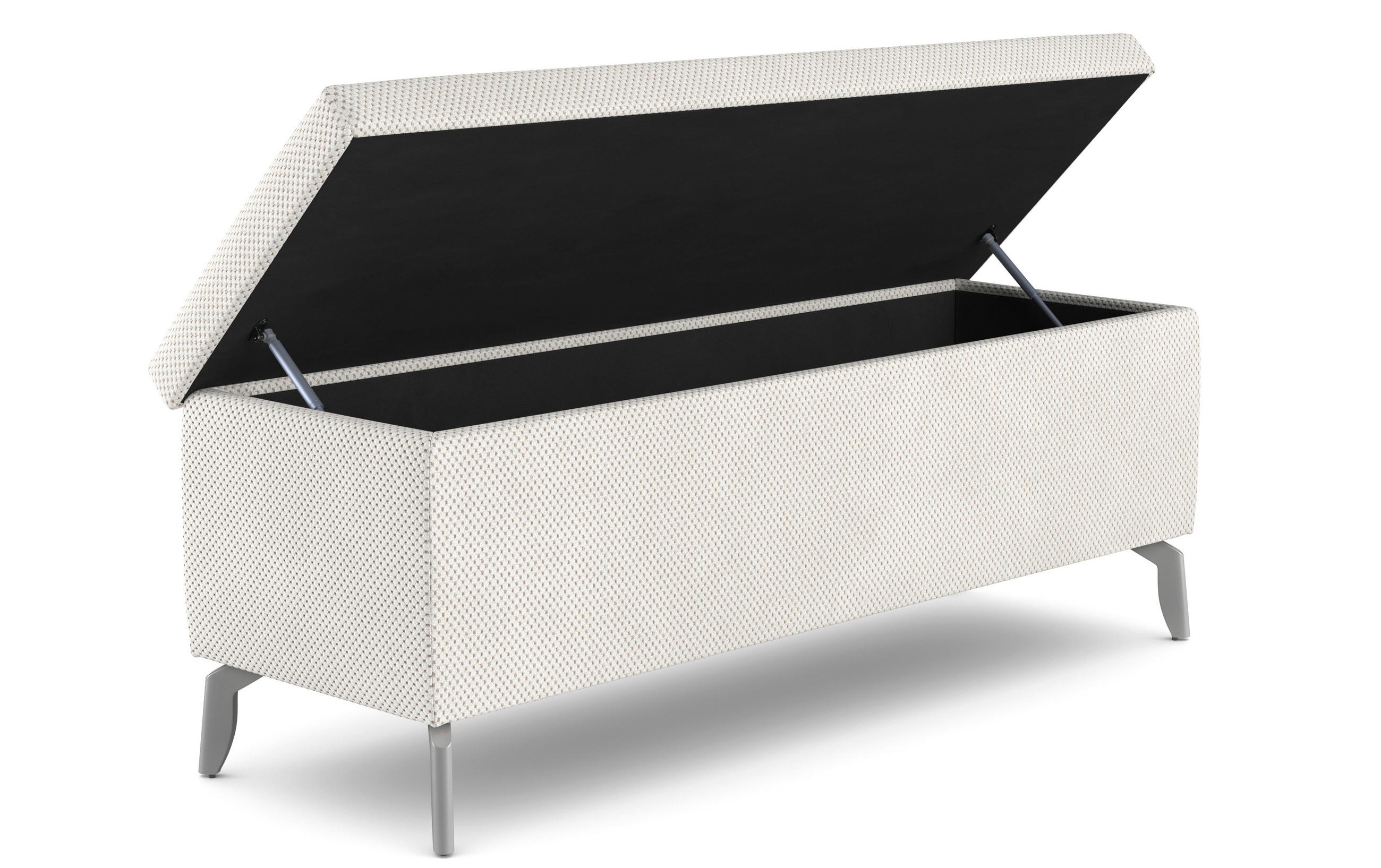 LAVICE K POSTELI - krémová, Basics, kov/kompozitní dřevo (140/52/40cm) - Welnova