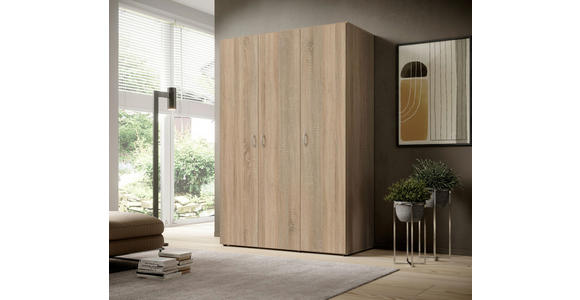 DREHTÜRENSCHRANK in Sonoma Eiche - Alufarben/Sonoma Eiche, KONVENTIONELL, Holzwerkstoff/Kunststoff (121/176/51cm) - Carryhome